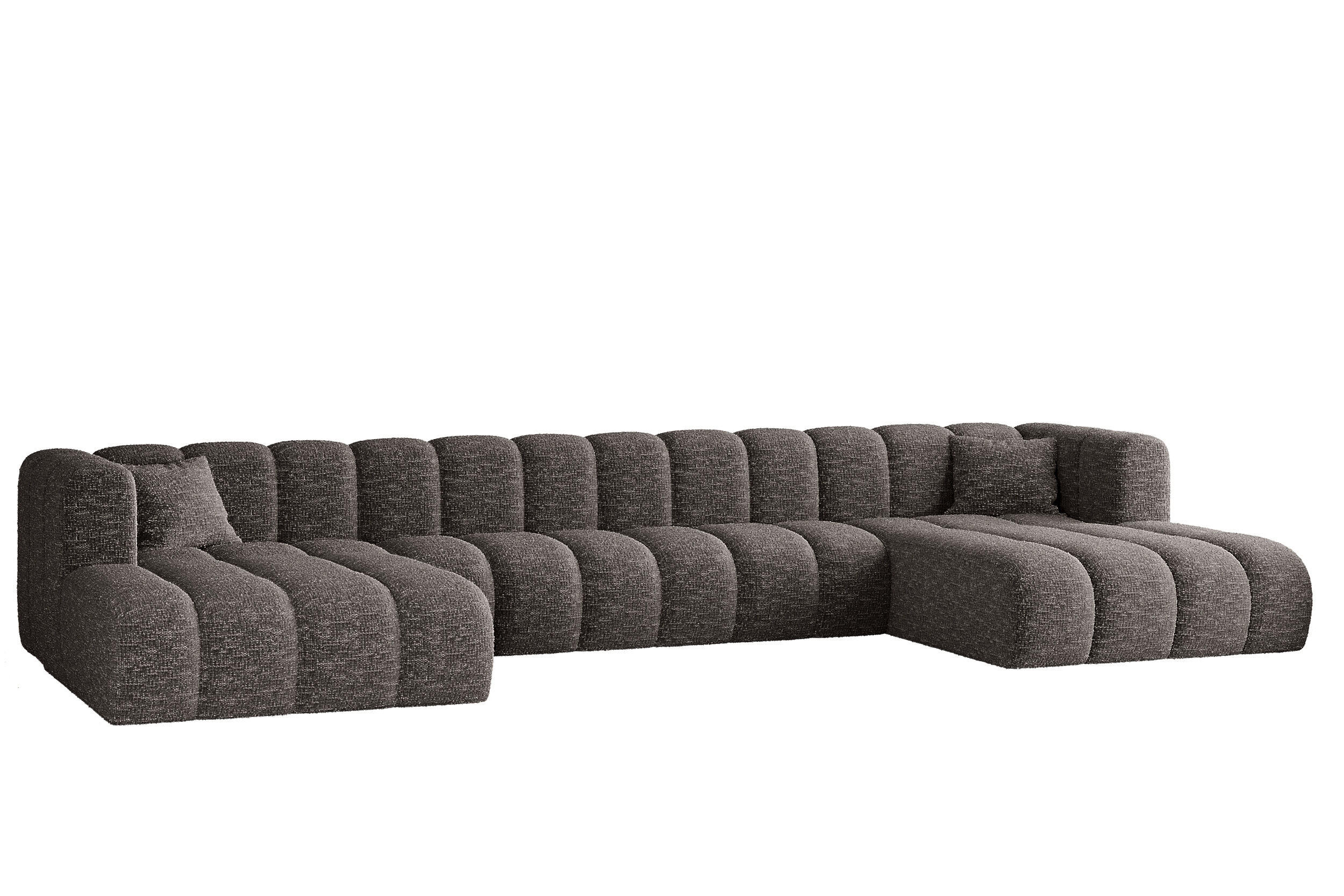 ECKSOFA U-form Grand U XL Stoff Haga Graphit - Graphitfarben, Holz (179/408cm) - Kaiser Möbel