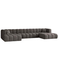 ECKSOFA U-form Grand U XL Stoff Haga Graphit - Graphitfarben, Holz (179/408cm) - Kaiser Möbel