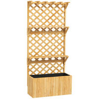 HOCHBEET 76x33x177 cm Holz Spalier Rankgitter - Naturfarben, Holz (76/177/33cm) - LEBENLANG