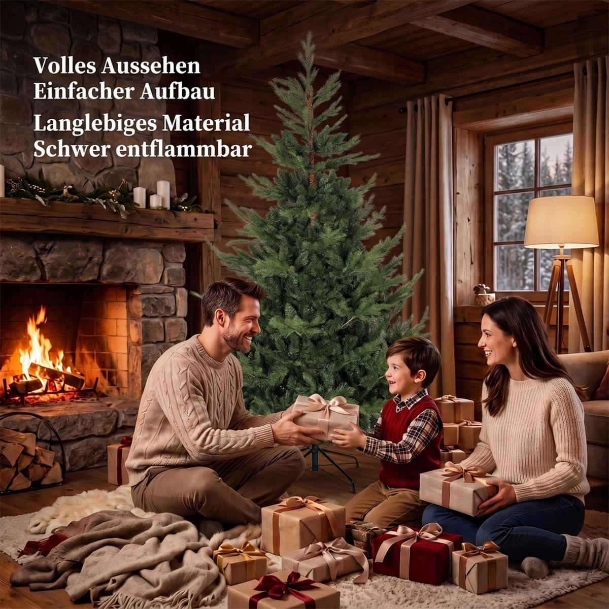 WEIHNACHTSBAUM PVC Grün - Smaragdgrün, Kunststoff (210cm) - HOMCOM