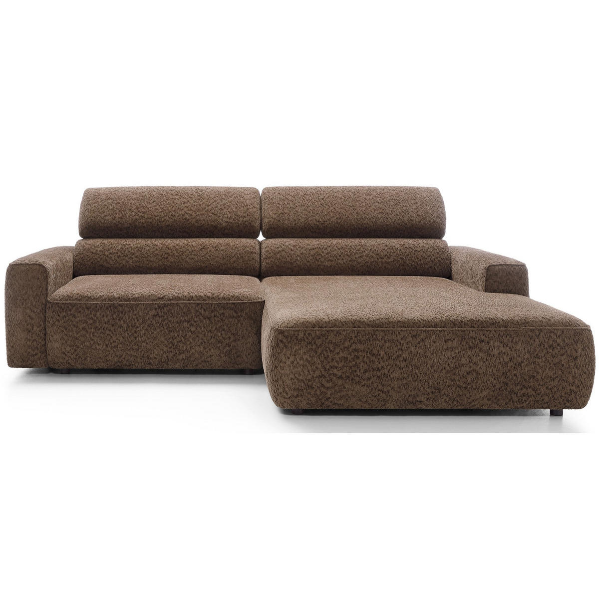 ROHOVÁ pohovka Fando s elektricky výsuvným sedákem, světle hnědý ženil - černá/světle hnědá, textil/plast (182/252cm) - Selsey