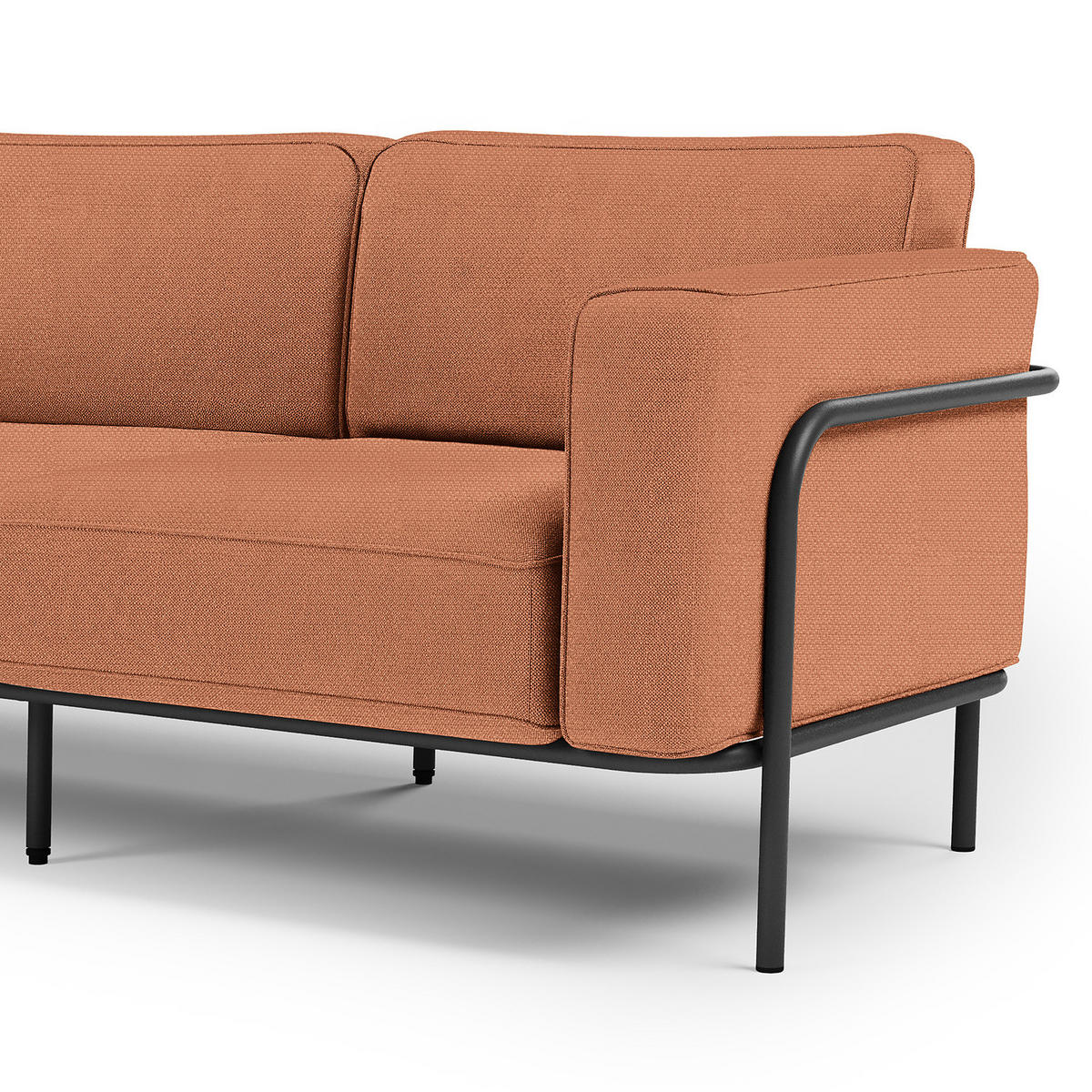 OUTDOOR-ECKSOFA - Rosa, Textil/Metall (247/76/247cm) - home24