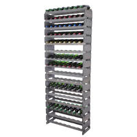 WEINREGAL VINOTECA FLEX PRO HxBxT 219x84x28cm 128 Flaschen auf 16 Ebenen Grau - Grau, Holz (84/219/28cm) - PROREGAL