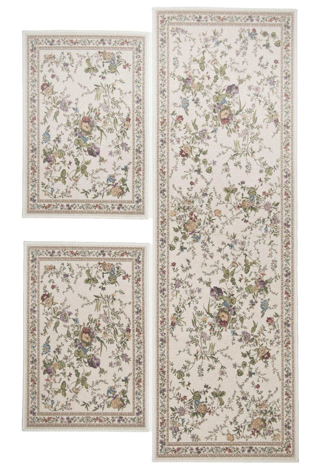 FLACHWEBTEPPICH Flomi Bettumrandung 70x400 cm - Creme, Textil (70/400cm) - THEKO