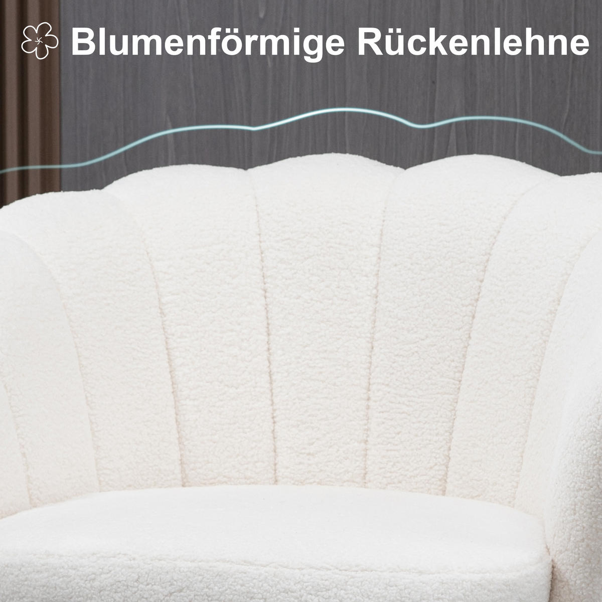 POLSTERSESSEL in Muschelform, Weiß - Weiß, Kunststoff (79/77/77cm) - HOMCOM