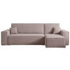 ECKSOFA Scarlo Beige Cordbezug - Beige/Schwarz, Kunststoff/Textil (244/145cm) - Selsey