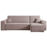ECKSOFA Scarlo Beige Cordbezug - Beige/Schwarz, Kunststoff/Textil (244/145cm) - Selsey