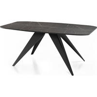ESSTISCH Foster rechteckig ausziehbar, Marmor Schwarz 180-218/90/76 cm - Anthrazit/Schwarz, Holzwerkstoff/Metall (90/220/76cm) - WFL GROUP