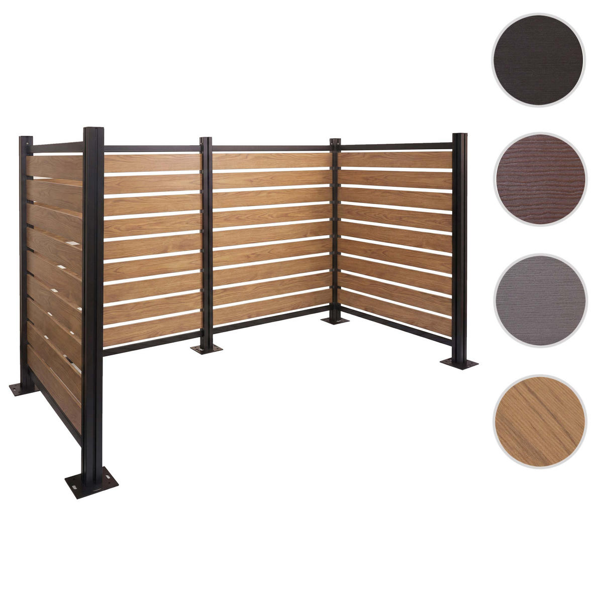 MÜLLTONNEN-ZAUN Hellbraun - Hellbraun, Metall (206/130/110cm) - MCW