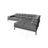 ECKSOFA NELSON Anthrazit Leder Relaxfunktion - Anthrazit/Schwarz, Leder/Metall (321/216cm) - KAWOLA