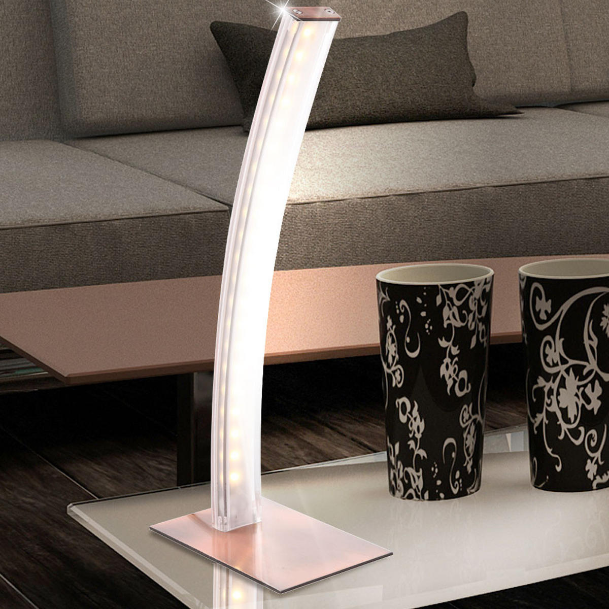 LED TISCHLEUCHTE Ace Kupfer satiniert - Kupferfarben, Metall (15/10/37cm) - Globo Lighting