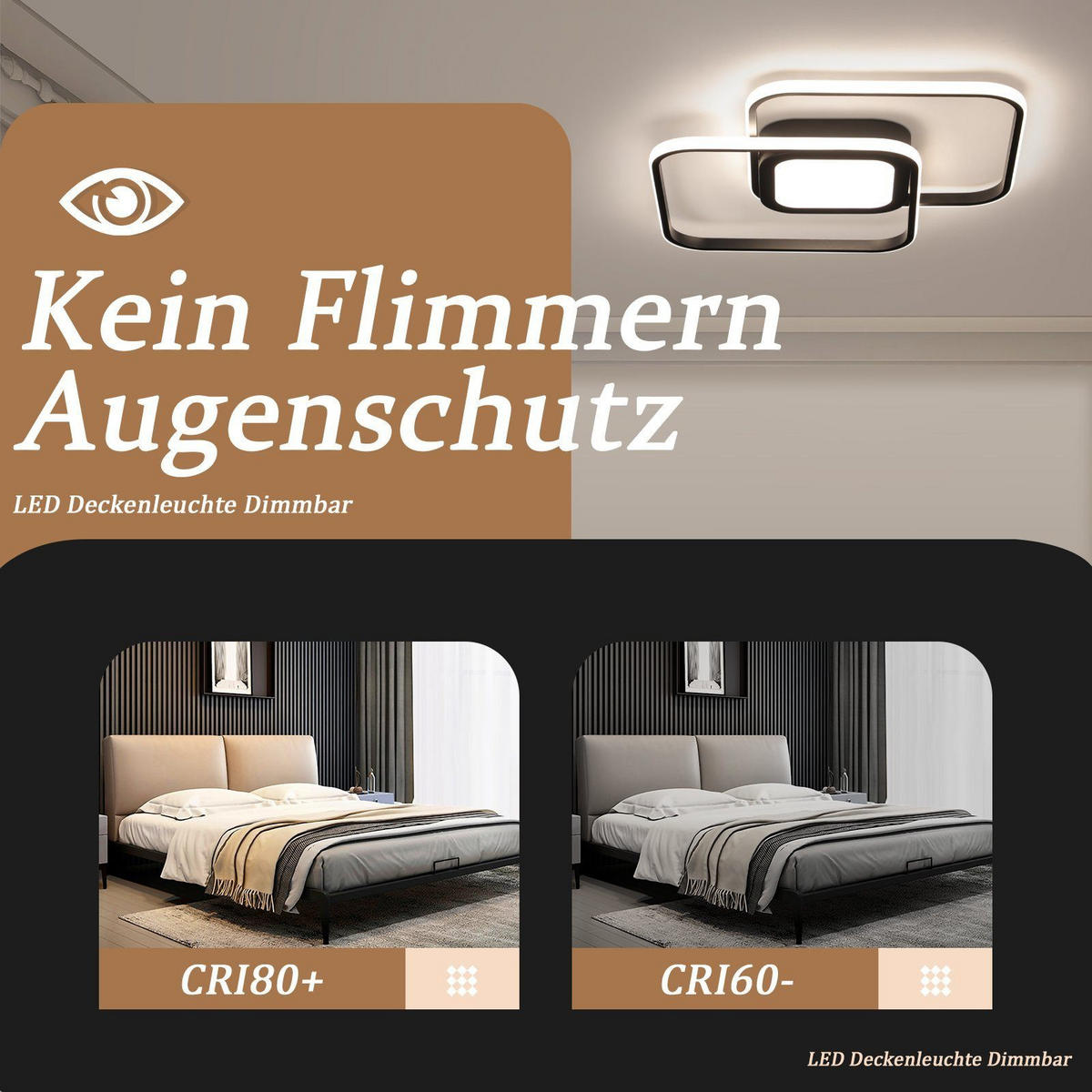 LED-DECKENLEUCHTE Carl 38.8/38.8/4.7 cm - Schwarz, Metall (38.8/38.8/4.7cm) - Nettlife