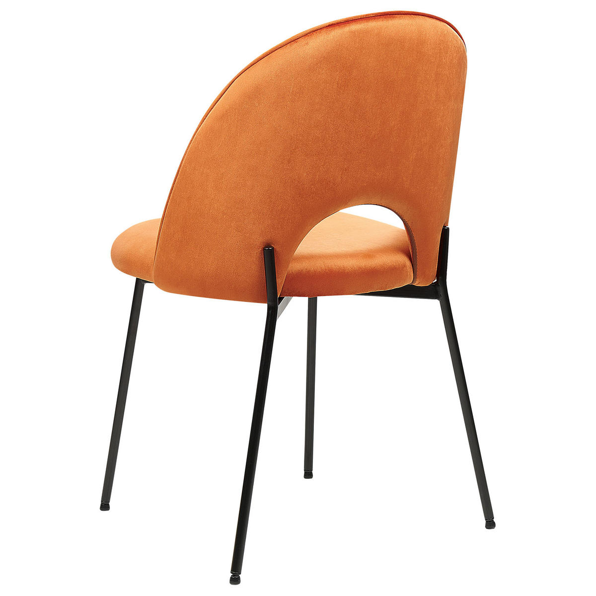 ESSZIMMERSTUHL 2er-Set Samtstoff Orange Covelo - Orange, Textil/Metall (46/84/45cm) - Beliani