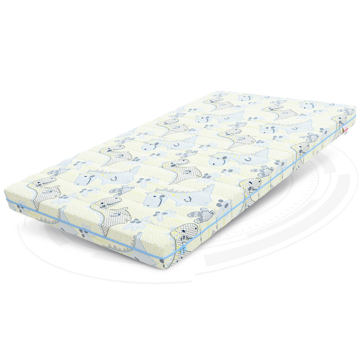 KINDERMATRATZE Miki Dino - Hellgelb/Hellblau, Textil (60/120cm) - FDM