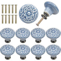SCHRANKKNOPF Grau 10er-Set 34 mm - Silberfarben, Keramik (3.4/3.1/3.4cm)
