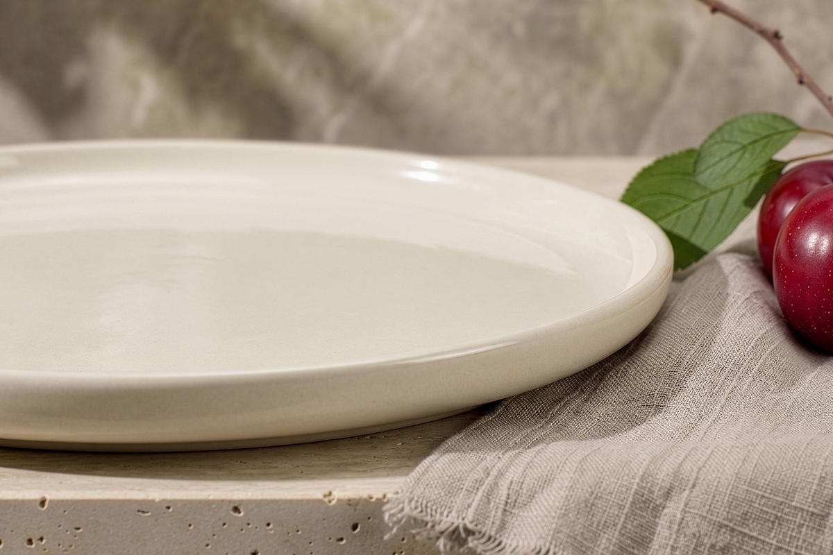 TAFELSERVICE VICTO 6 Personen 18-tlg Beige, Glanz - Creme, Keramik (27/2/27cm) - KONSIMO®