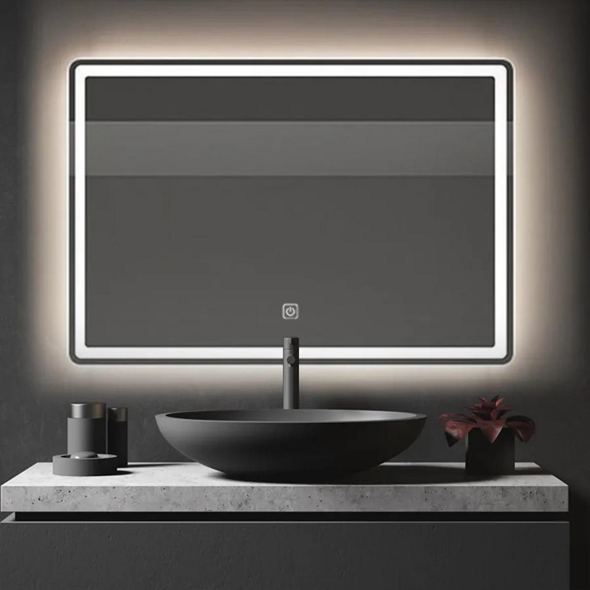 SPIEGEL Rea Led 80x60cm P10407 - Weiß, Glas (80/60/2cm) - REA