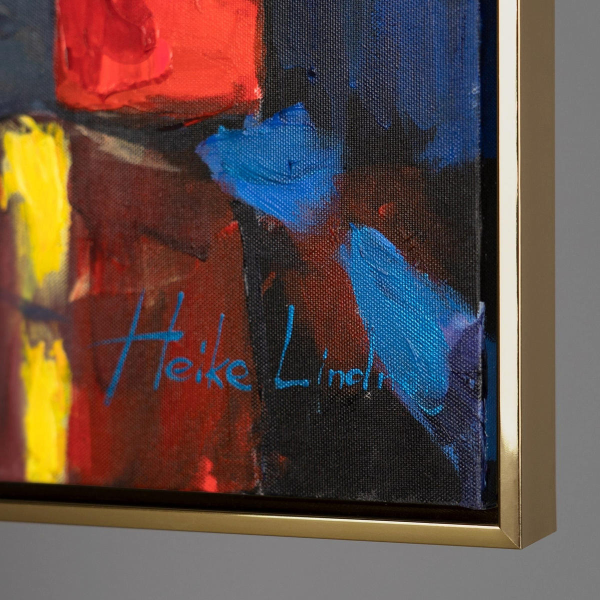 GEMÄLDE Straßen von Paris Schattenfugenrahmen Gold 140x100 cm - Goldfarben, Holz (140/100cm) - YS-art gallery