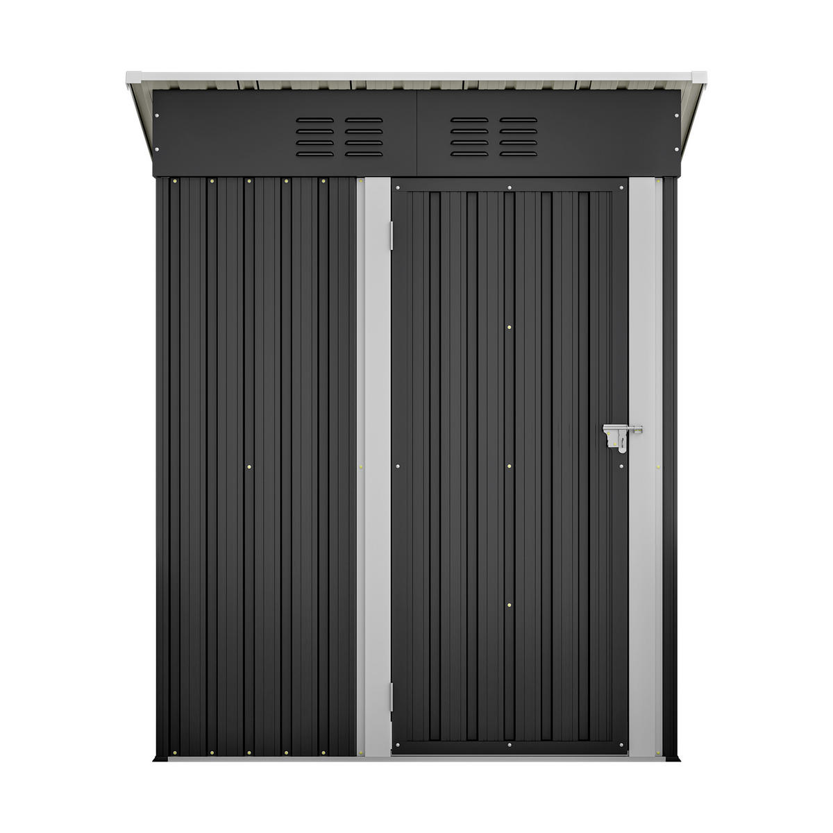 GERÄTESCHUPPEN FLACHDACH 152x84x182 cm Schwarz - Schwarz, Metall (83.6/182/152.2cm) - ComfortXL