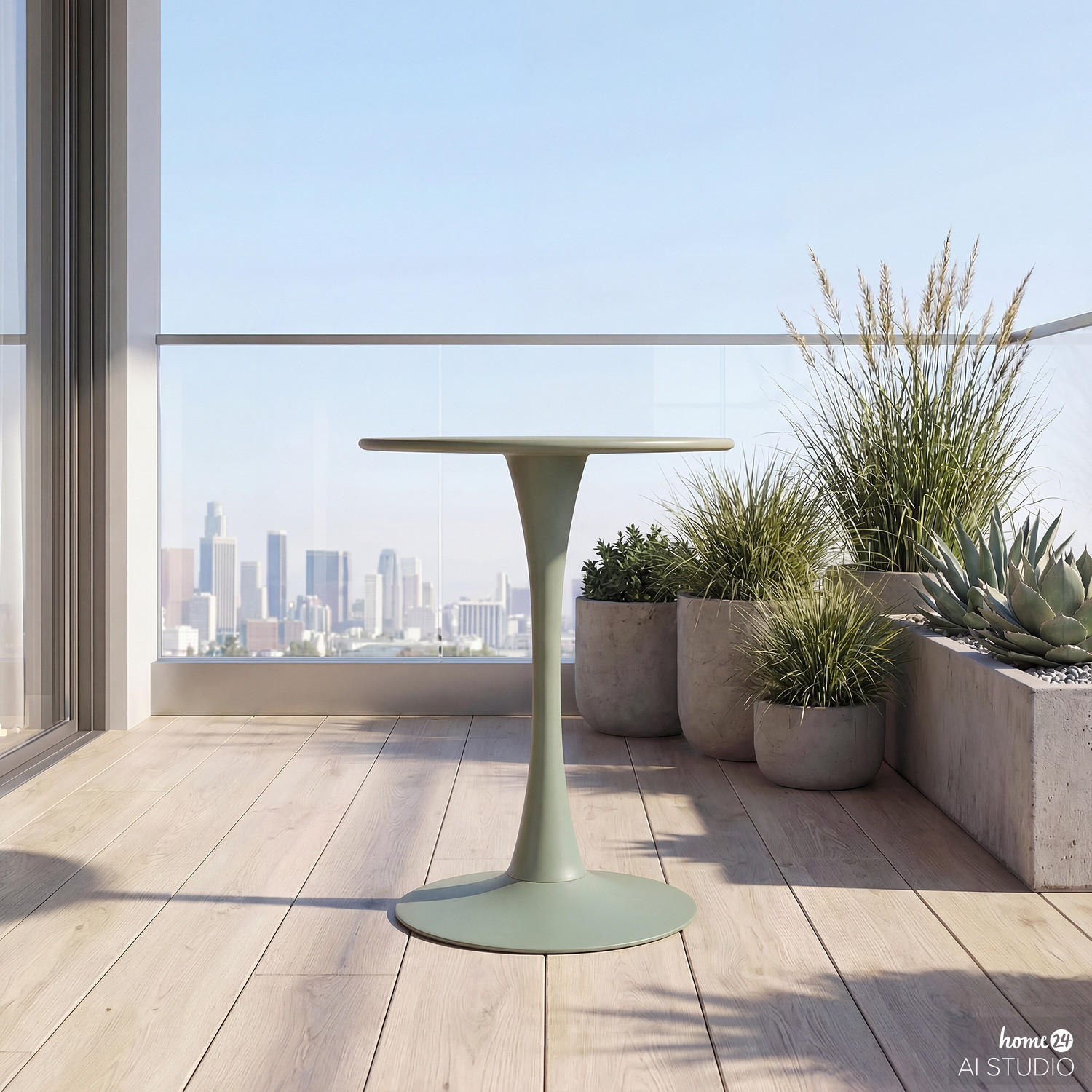 GARTENTISCH - Stahl - Salbeigrün, Metall (60/60/75cm) - home24