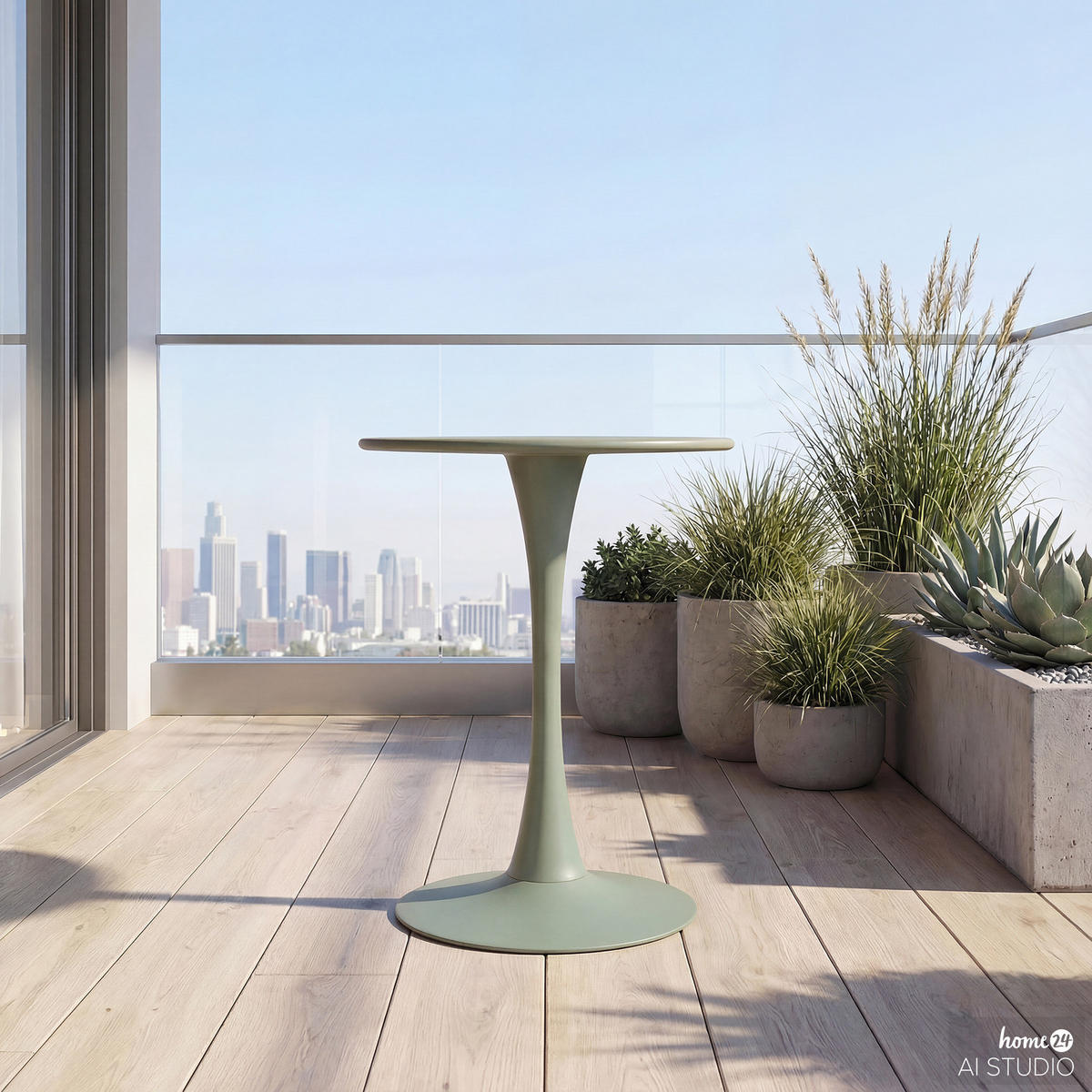 GARTENTISCH - Stahl - Salbeigrün, Metall (60/60/75cm) - home24