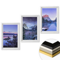 WANDBILDER 3er-Set - 40x60 cm Weißer Rahmen - Berglandschaften, Sonnenuntergang, Wasser - Weiß, Kunststoff (40/60cm) - ArtPrintCave