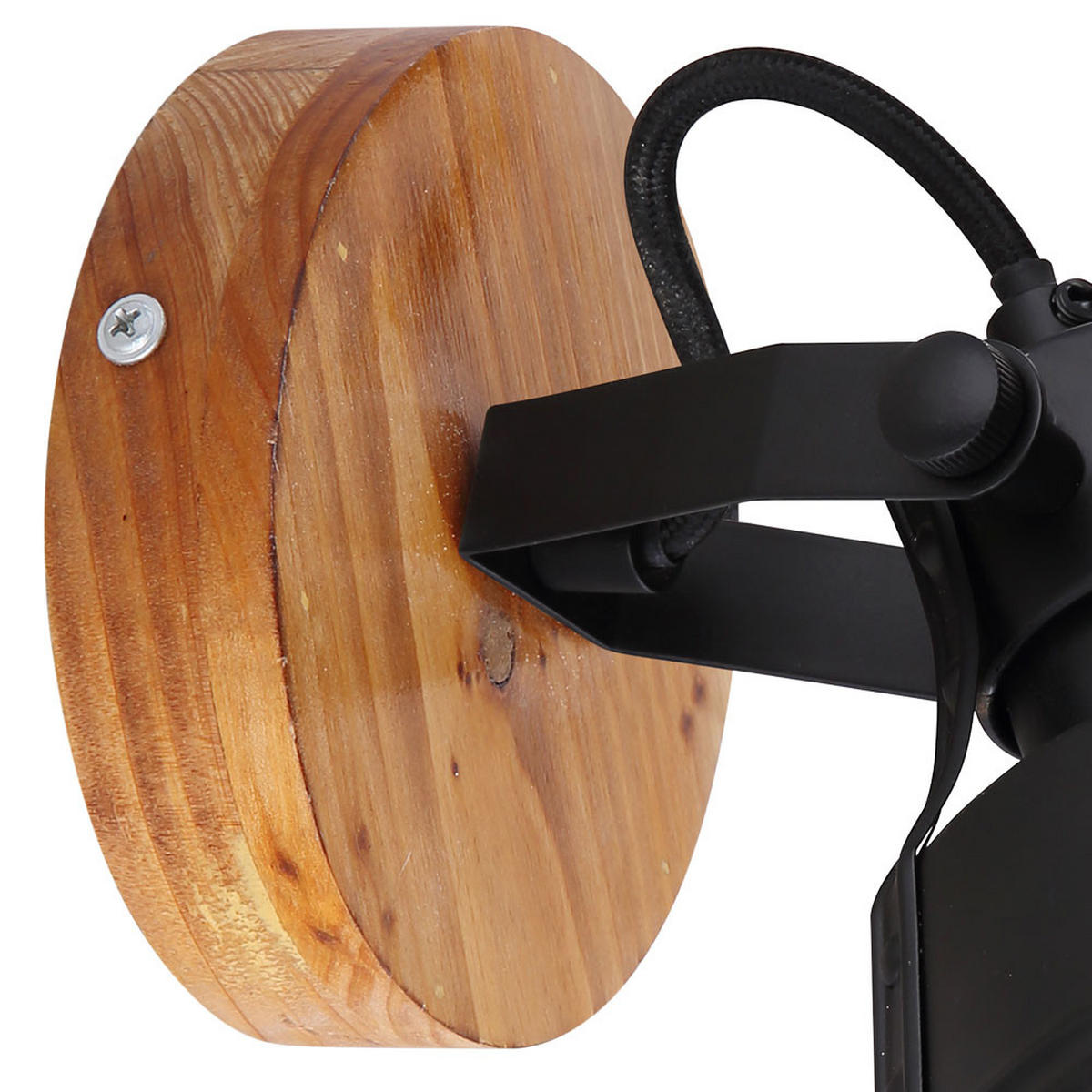 LED WANDLEUCHTE GÜNTHER Schwarz - Schwarz, Holz (14/18/17cm) - Globo Lighting