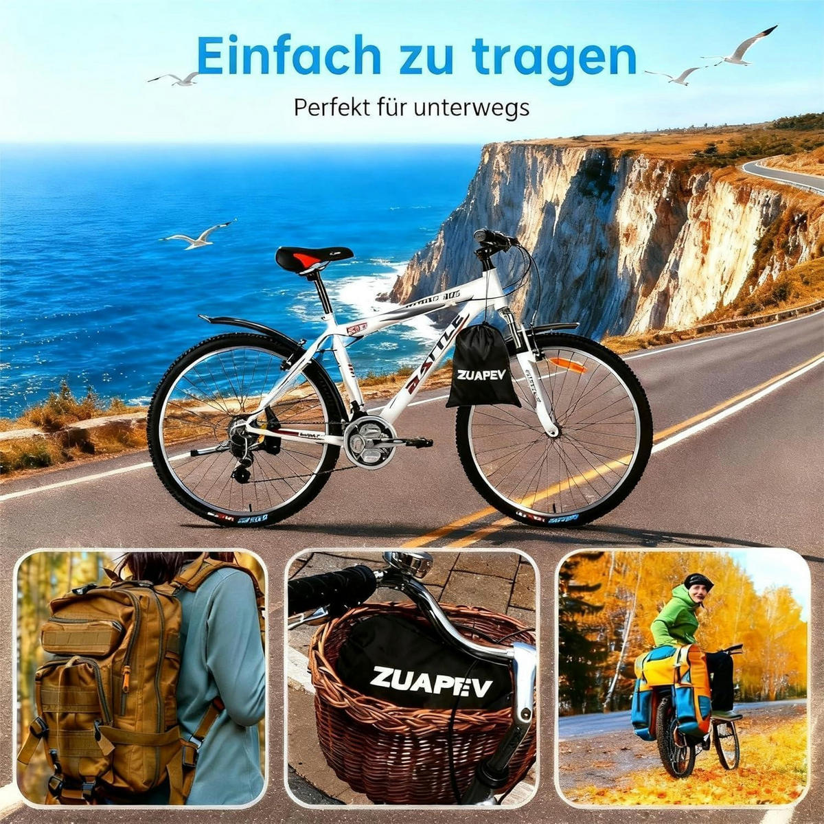 FAHRRADABDECKUNG Wasserdicht 195x70x110 cm Grün - Multicolor, Textil (110/70/195cm)