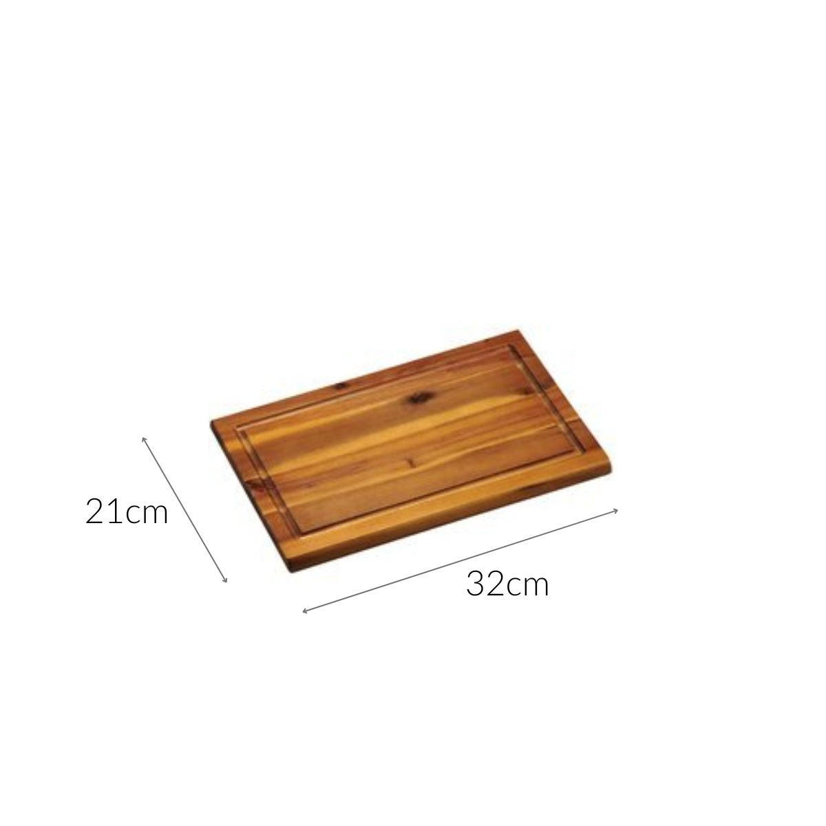 SCHNEIDEBRETT aus Akazienholz 32/21/1,5 cm - Braun, Holz (21/32cm) - Kesper