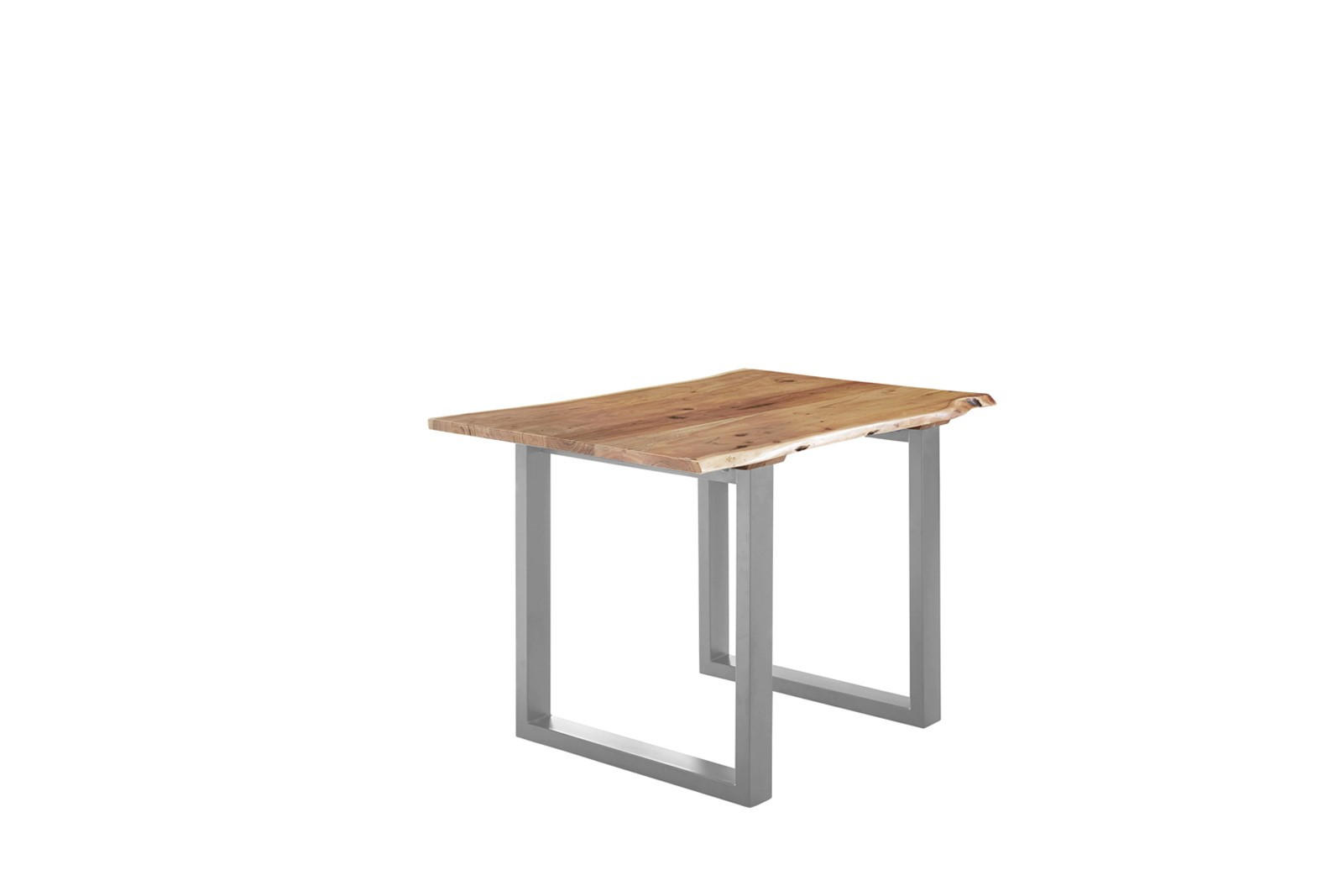 ESSTISCH LUBIN - Beige/Silberfarben, Holz/Metall (80/120/77cm) - SAM