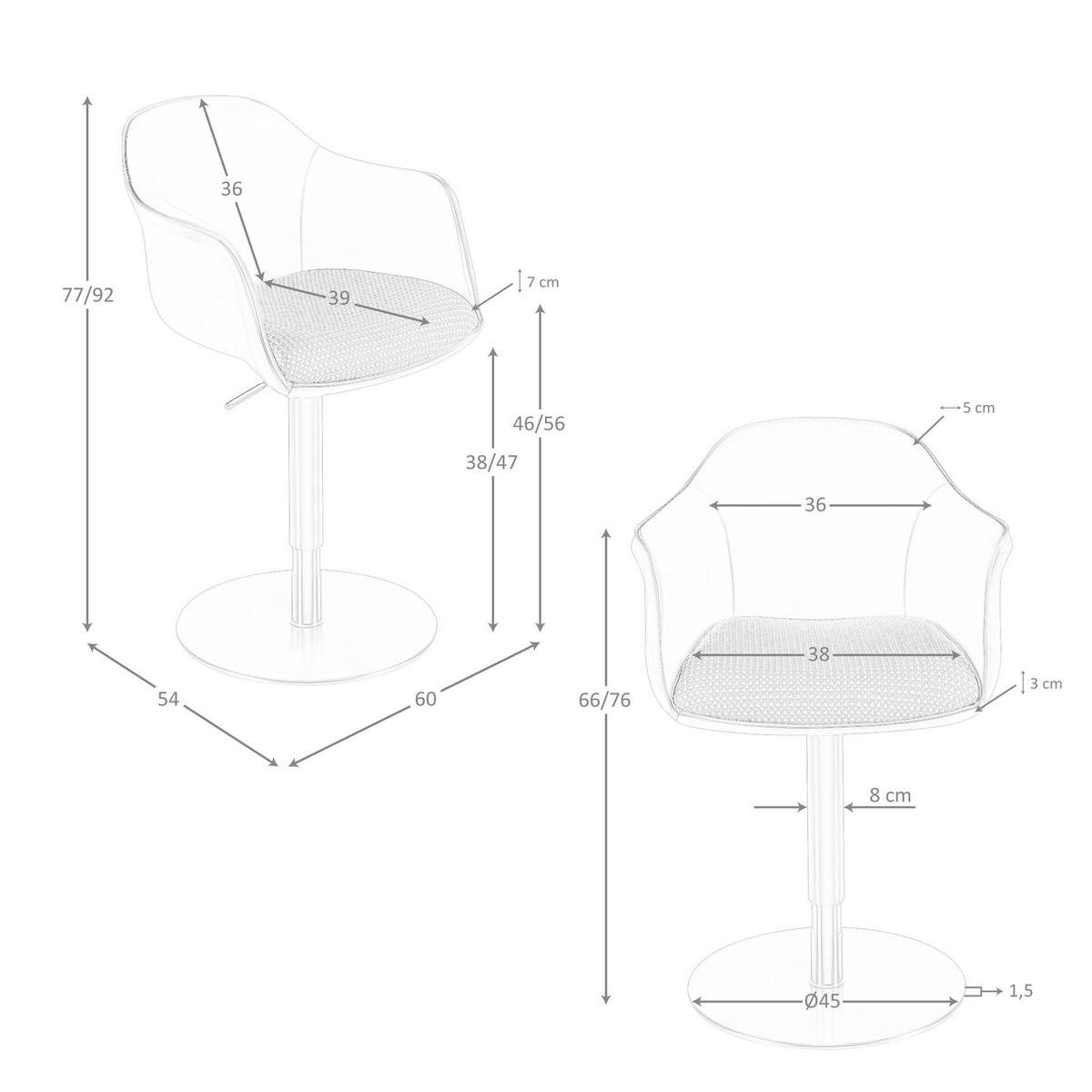 STUHL aus terrakottabraunem und beigem Stoff 60/54/77 cm - Pink/Terracotta, Leder/Textil (60/77/54cm) - ANGEL CERDA