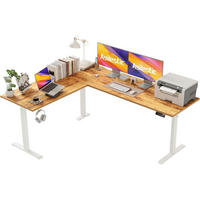 SCHREIBTISCH L-förmig Höhenverstellbar Elektrisch 190 x 155 cm Hellbraun - Braun, Holzwerkstoff (190/60/75cm)