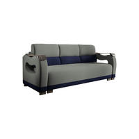SCHLAFSOFA - Bettsofa Muscari II - Grau + Dunkelblau (Loca 13 + Loca 21) - Dunkelblau, Holz (227/90/92cm) - Möblo