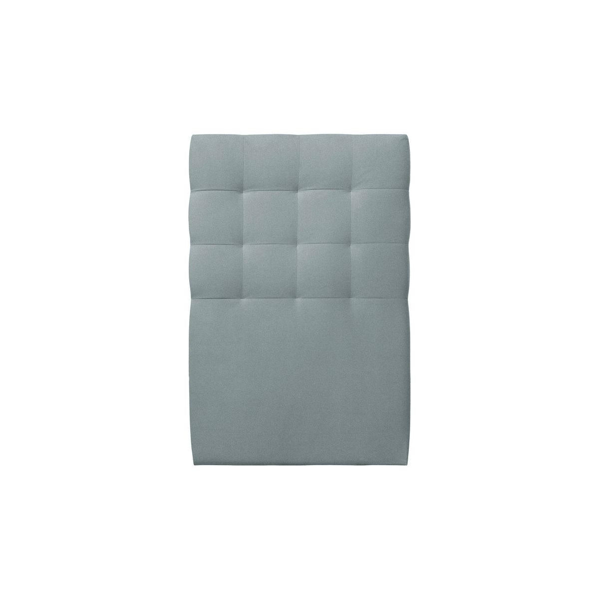 KOPFTEIL gepolstert - Gesteppt – blaugrauer Samtstoff - 90 cm - Beige/Blaugrau, Karton/Holz (90/120/10cm) - Sommeil de Plomb