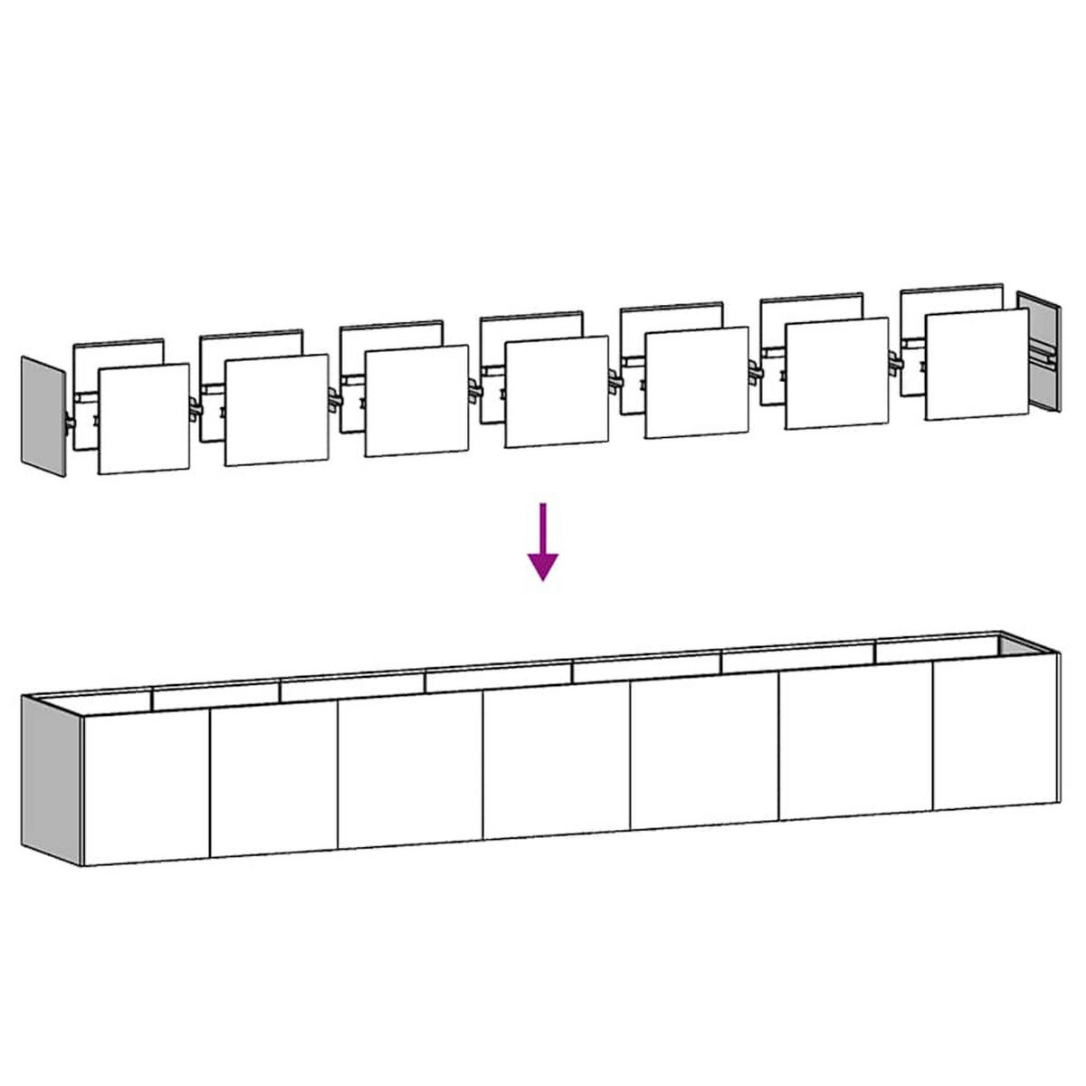PFLANZKÜBEL Rostig 280/40/40 Cm Wetterfester Stahl - Rostfarben, Metall (40/40/280cm) - vidaXL