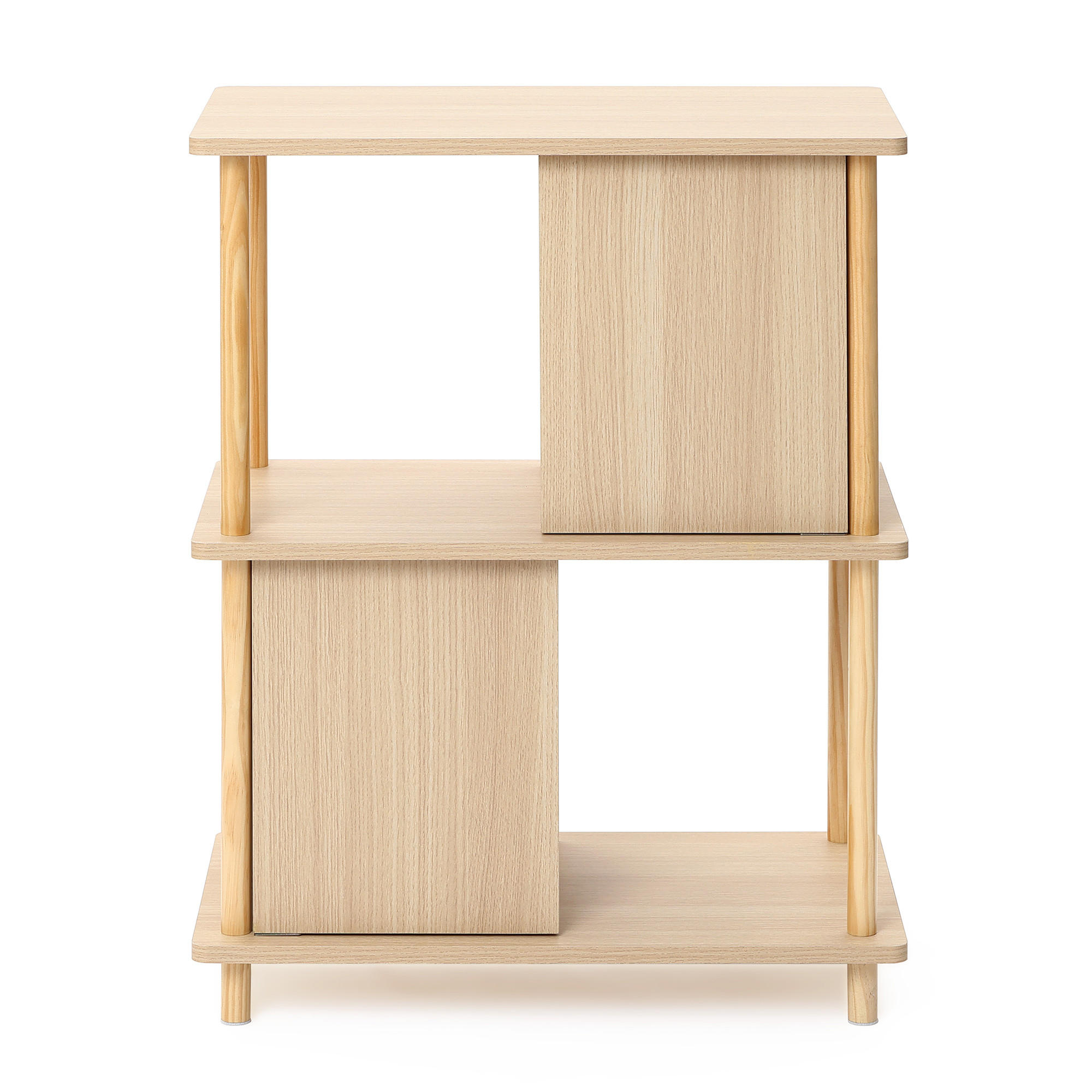 BÜCHERREGAL mit Stauraum und 2 Ablagen - Alteiche, Holz (35/77.5/60cm)