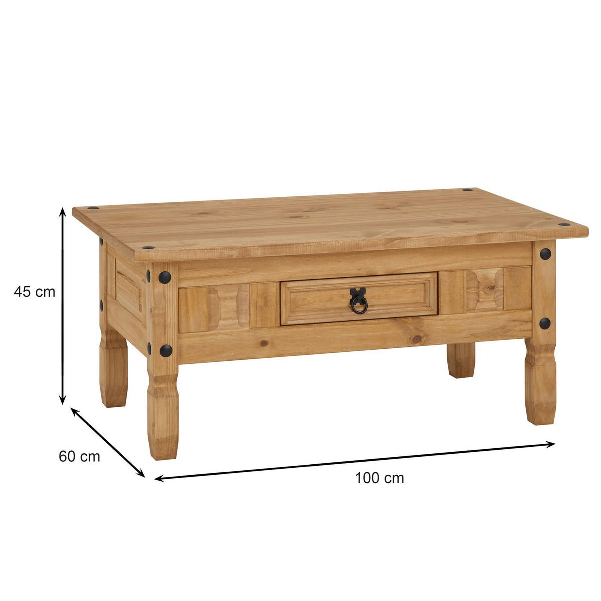 COUCHTISCH SALSA - Naturfarben, Holz (60/100/45cm) - CARO-Möbel