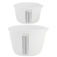 MESSBECHER 2-teiliges Set Silikon 1000 ml / 600 ml - Weiß, Kunststoff (1L)