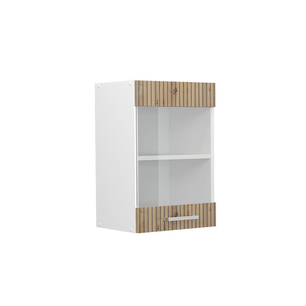 KÜCHENGLASSCHRANK R-Line Artisan-Eiche 40 cm - Weiß/Eiche Artisan, Holzwerkstoff (40/60/31cm) - Vicco