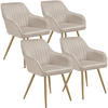 ESSZIMMERSTUHL 4er Set Marilyn,58 x 62 x 82 cm,taupe/gold - Taupe/Goldfarben, Kunststoff (58/82/62cm) - tectake