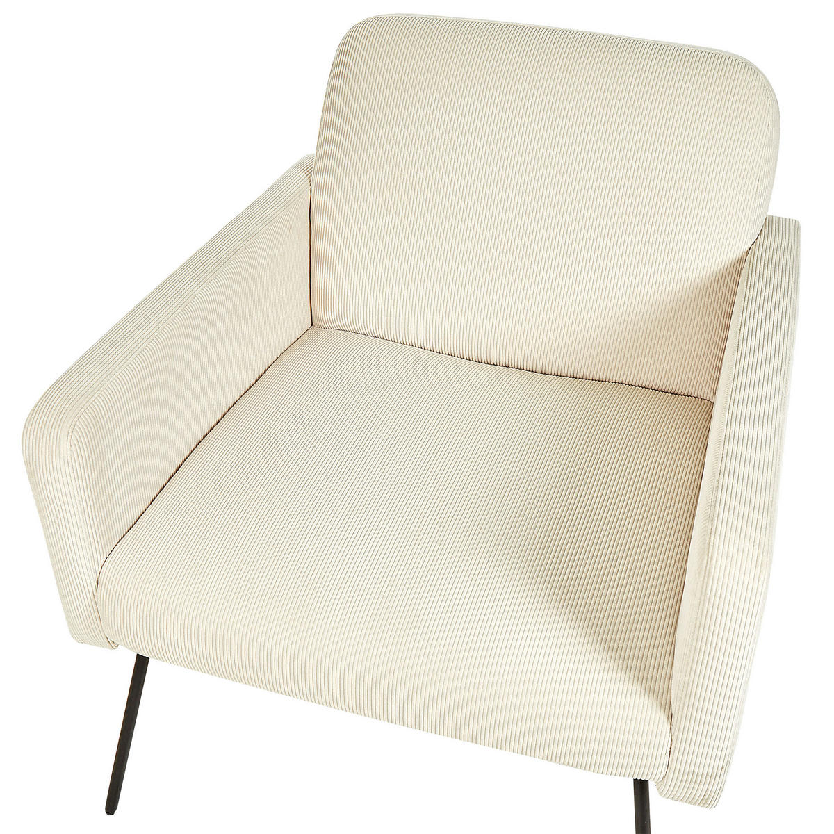 SESSEL Cord Beige Narken - Beige, Textil/Metall (72/77/76cm) - Beliani