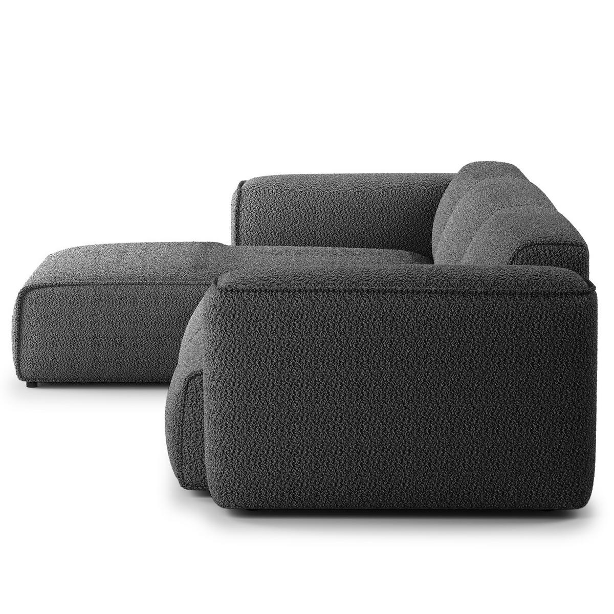 3-SITZER ECKSOFA mit Longchair - Anthrazit/Schwarz, Kunststoff/Textil (284/173cm) - home24