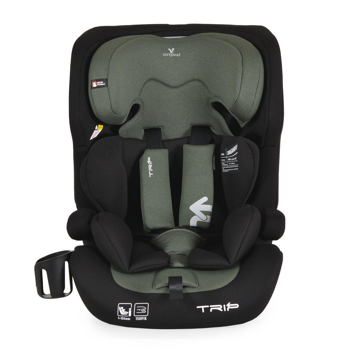 KINDERSITZ Trip i-Size grün (76-150cm) Isofix verstellbare Kopfstütze Gurt - Grün, Textil (40/60/45cm) - Cangaroo