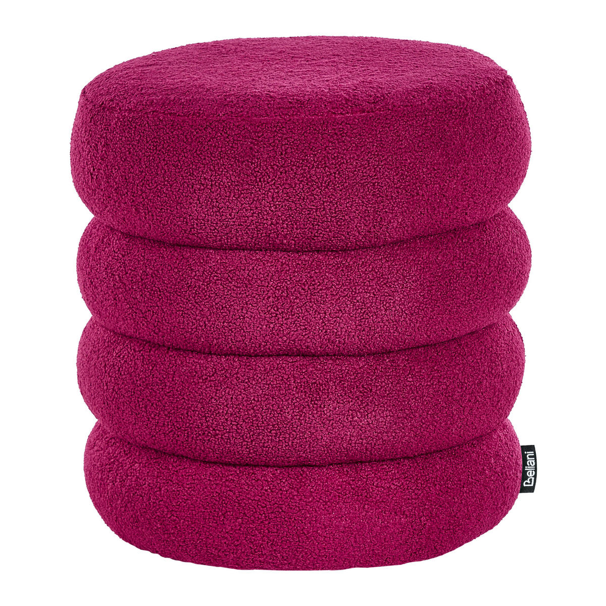 POUF Bouclé Burgunderrot Sumpter - Dunkelrot, Textil (43/47/43cm) - Beliani