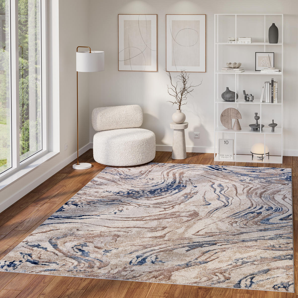 TEPPICH COMO Blau 140/200 cm - Blau, Kunststoff (140/200cm) - Tapiso