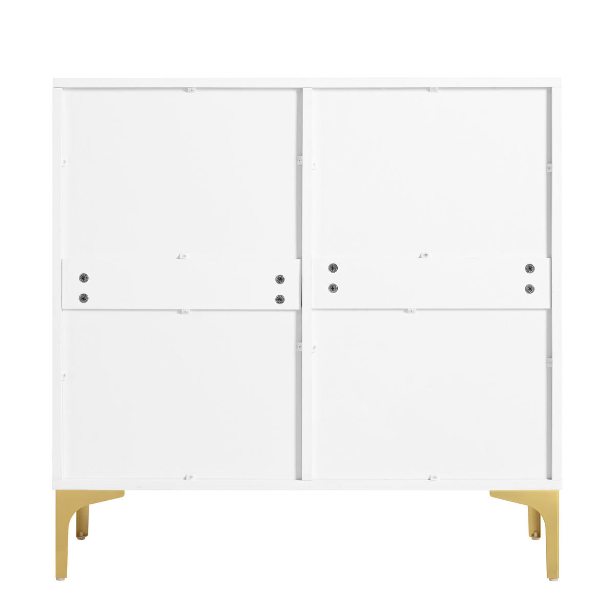 SIDEBOARD 80/35/79,5 cm in Weiß mit 2 Türen, 2 Schubladen und Metallfüßen - Weiß, Holzwerkstoff (80/79.5/35cm) - Flora Grace