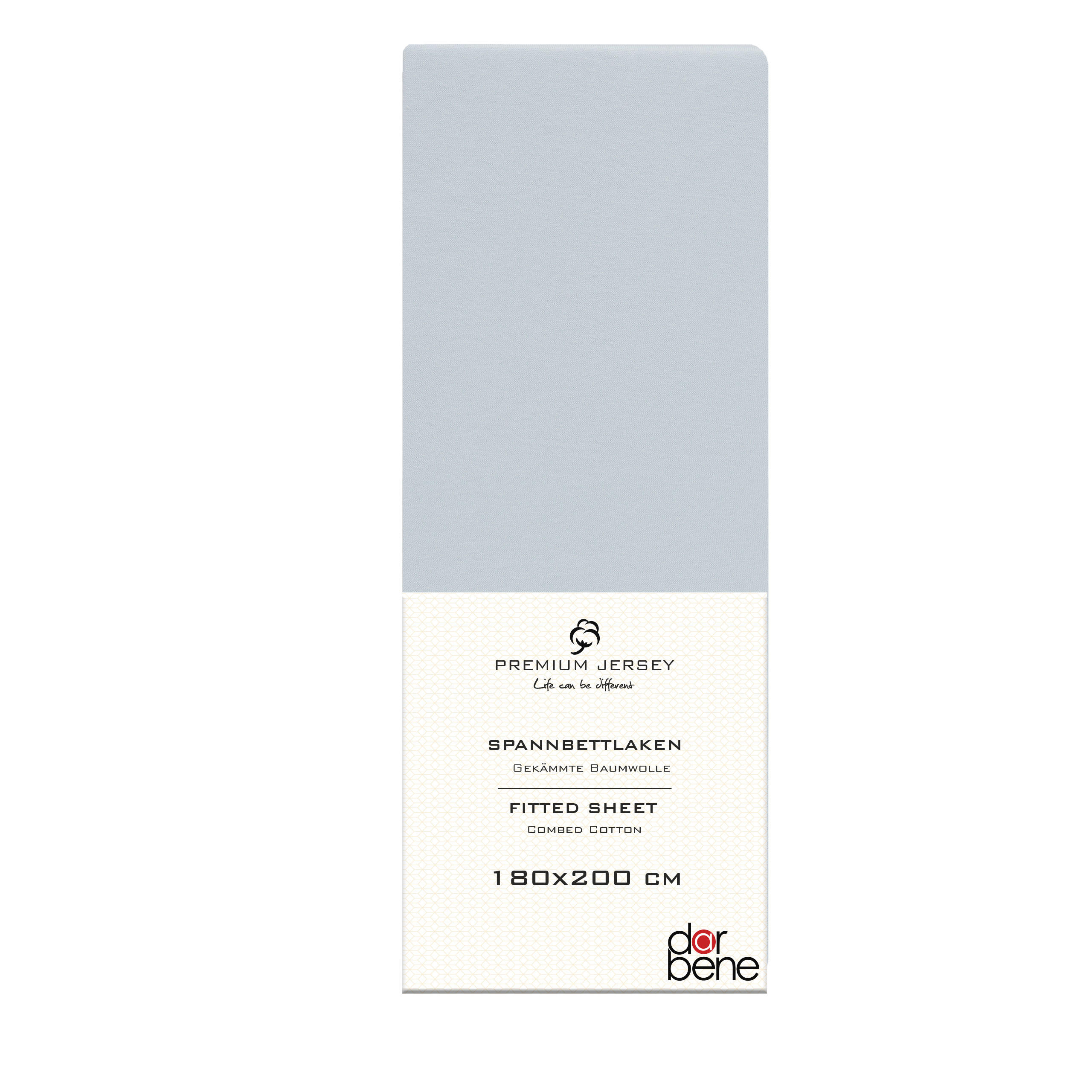 SPANNBETTLAKEN Premium Jersey Baumwolle - Hellblau, Naturmaterialien (180/200cm) - DarBene