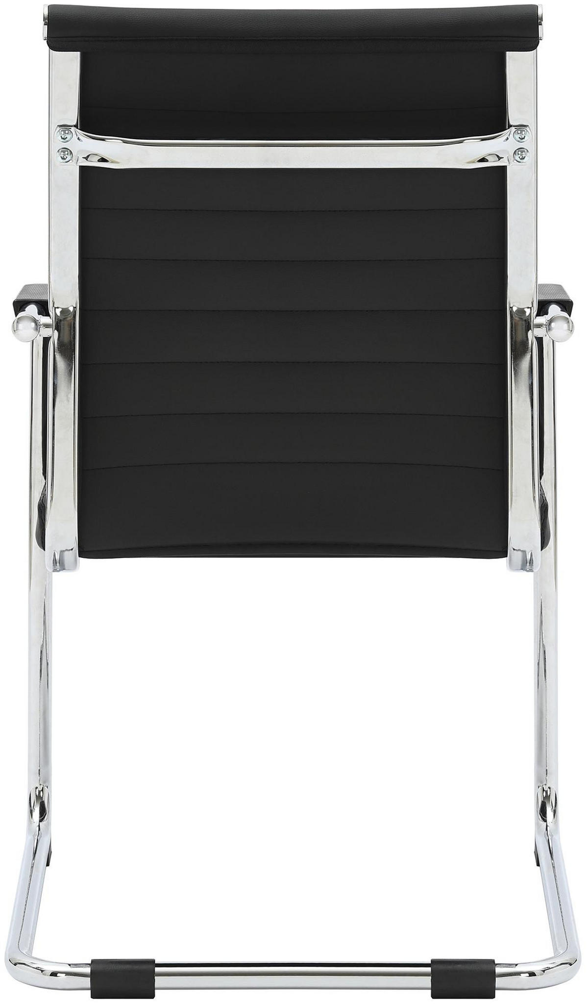 BESUCHERSTUHL Naples Kunstleder Schwarz Konferenzstuhl Bürostuhl - Schwarz, Leder (55/90/62cm) - DELUKE