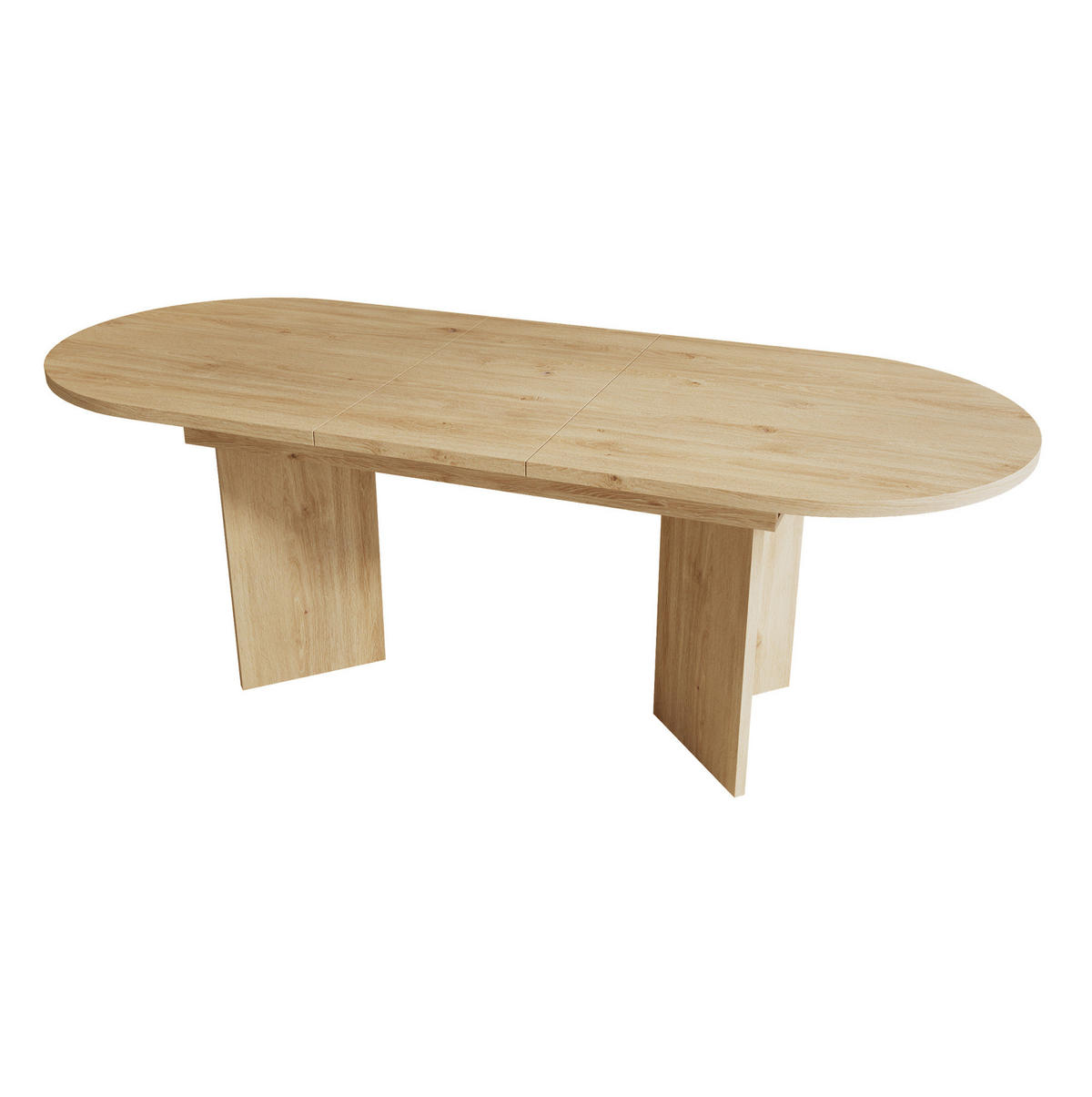 ESSTISCH aus MDF 160x80x75 cm Eichefarben ausziehbar mit abgerundeten Ecken und 18 mm Tischplatte - Eichefarben, Holzwerkstoff (160/80/75cm) - Modfu
