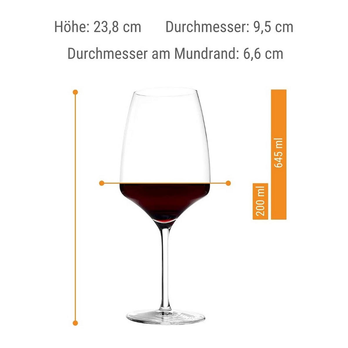 EXPERIENCE Bordeauxglas (6er set ) - Transparent, Glas (0.645L) - Stölzle